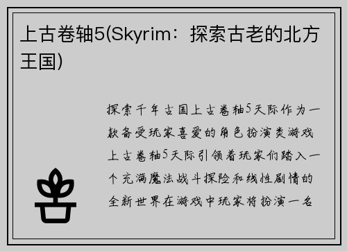 上古卷轴5(Skyrim：探索古老的北方王国)